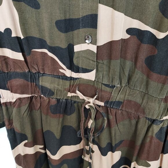 Easel 100% Cotton Camouflage Button Down Long Sleeve Jumpsuit NWT - Picture 14 of 16